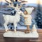 Charming Deer and Little Girl Figurine, 7.5" Vintage Christmas Garden Statue